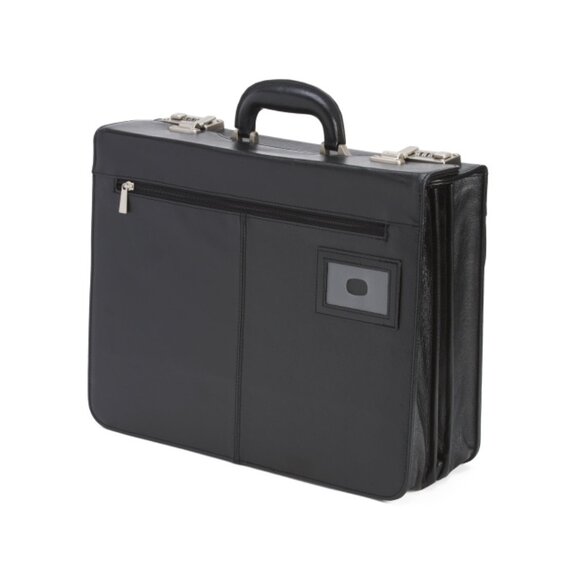 AMERILEATHER Black Leather Modern Attache Executive Briefcase - Picture 2 of 2